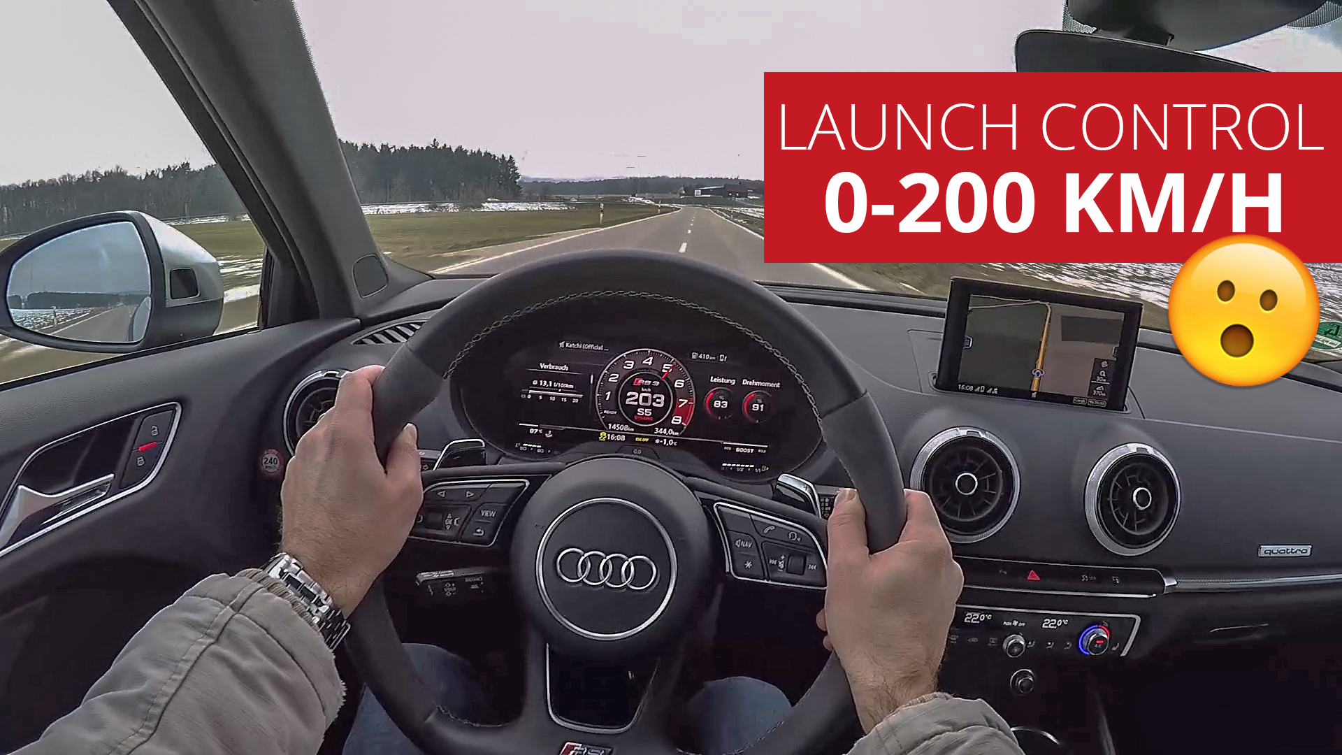 Launch Control Audi RS3 0-200kmh